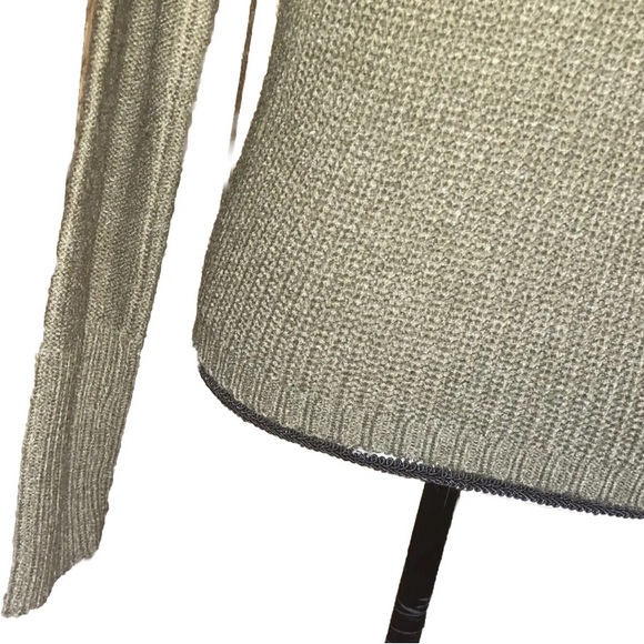 Womens Daytrip 1/2 Zip Green Long Sleeve Crochet Sweater Medium Preowned - Picture 7 of 9